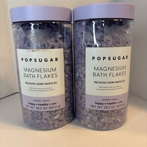 POPSUGAR Magnesium Bath Flakes Lavender Vanilla 2-Pack 28.2oz Each